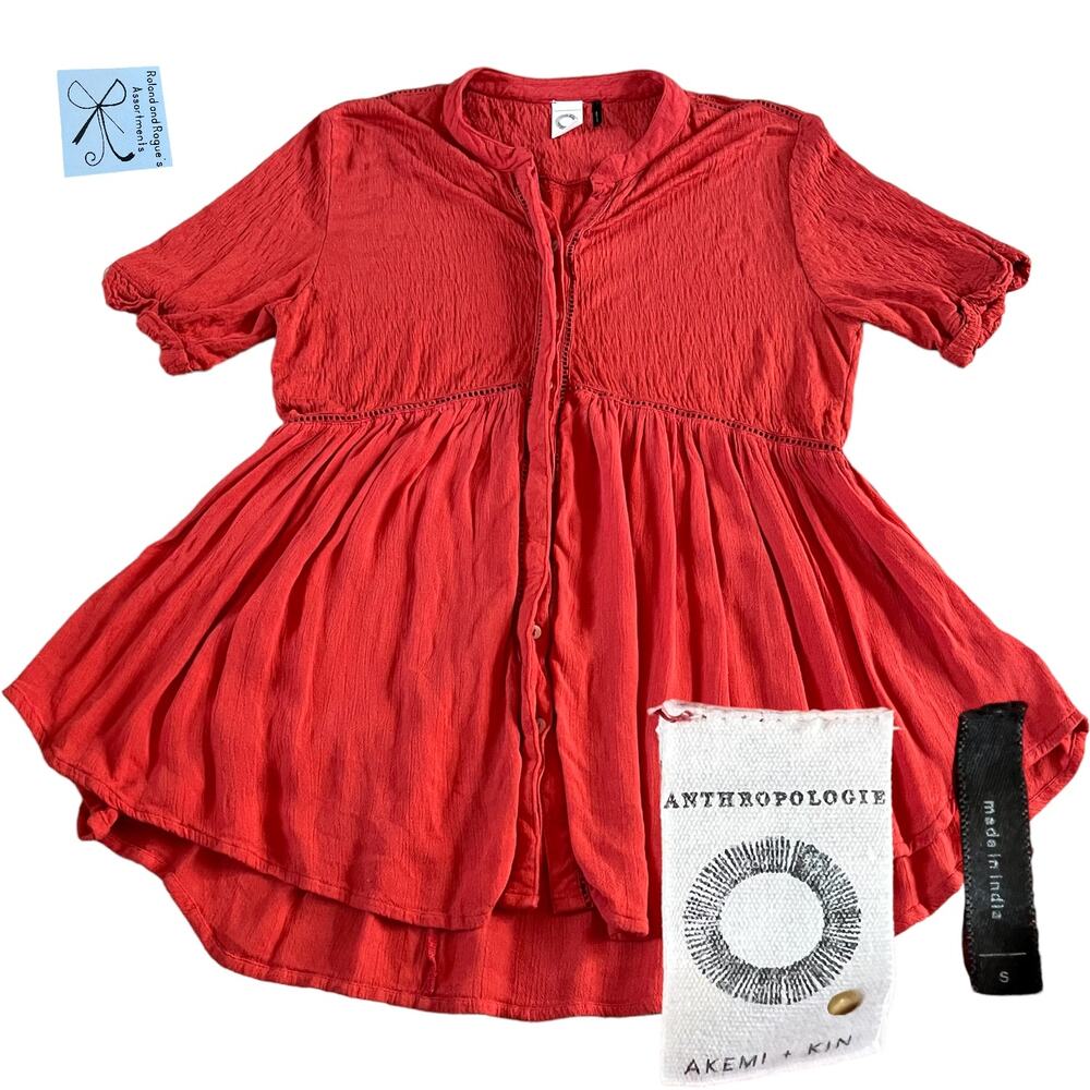 Anthropologie Akemi and Kin Button-up Tunic Top Sz S